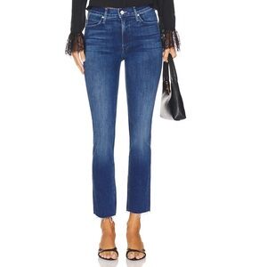 Mother jeans the mid rise dazzler ankle in pardon my French straight leg blue